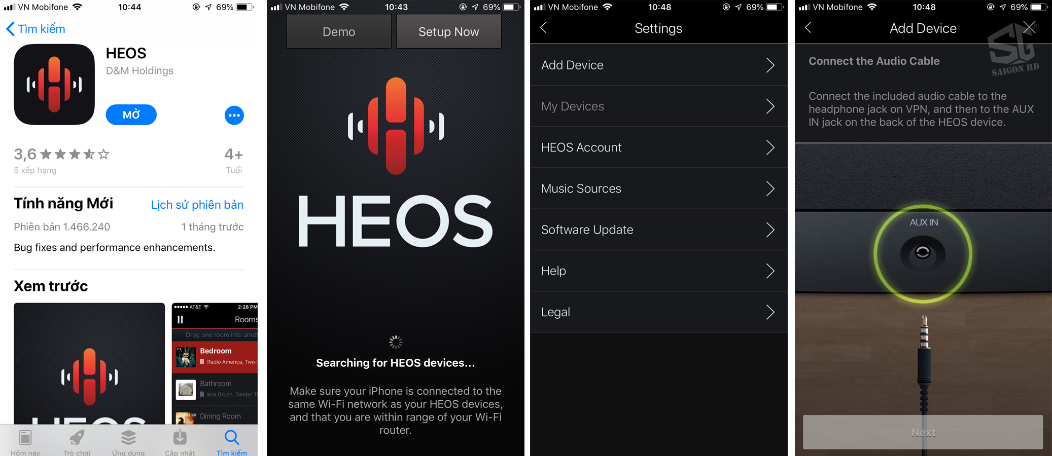 Hướng dẫn kết nối mạng Wifi cho DENON HEOS LINK HS2 SAIGON HD